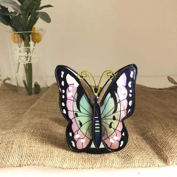 Vintage > Capiz Shell Butterfly Tealight or Votive Candleholder